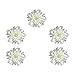 Ezing 5pcs White Faux Pearl Flower Brooch Round Shape
