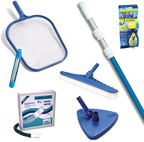 Large Above Ground Pool Maintenance Kit (15' Hose, 15' Telescopic Vacuum Pole)