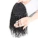 RACILY Curly Human Hair Ponytail with Wrap Drawstring 3C Remy Brazilian Virgin Hair Natural Color Afro Kinky Curly Hair Piece Clip-in Extensions (16