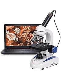 ZENY Microscopio compuesto biológico con cámara digital USB 40X 1000X Ampliación para estudiantes biológicos principiantes