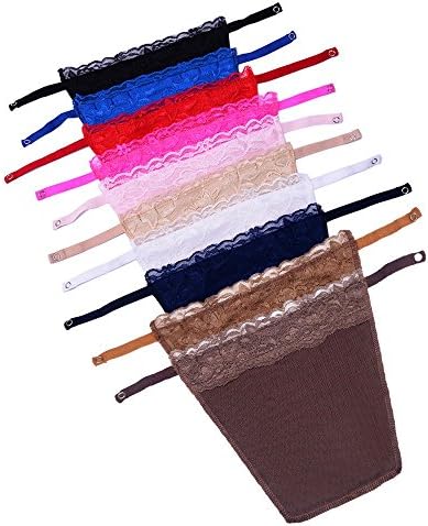 TZSJGL 10pcs Lady Lace Clip-on Mock Camisole Bra Insert Overlay Modesty Panel vest