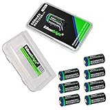 8 Batteries Pack of EdisonBright Type 16340 EBR65 Rechargeable CR123A RCR123A 3.7v Protected li-ion Batteries with EdisonBright Battery Carry case