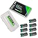 8 Batteries Pack of EdisonBright Type 16340 EBR65 Rechargeable CR123A RCR123A 3.7v Protected li-ion Batteries with EdisonBright Battery Carry case