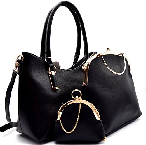 Kiss-lock Frame Inner Bag 3 in 1 Tote