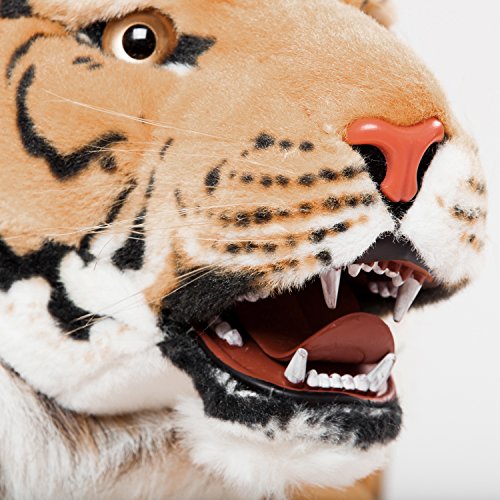 Brubaker Brüllender Tiger - Kuscheltier mit Zähnen Braun 130 cm - liegend lebensecht Stofftier Plüschtier - König des… – Bild 4