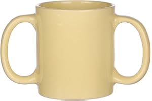 HealthGoodsIn Dual Handle Mug (Double Grip Mug) to Aid Tremors, 11.83 US Fl. Oz. (350 Ml) - Light Lemon Color