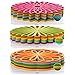ME.FAN Silicone Trivet Mat - Kitchen Hot Pads for Pots & Dish - Insulated Teapot Trivet - Flexible, Durable, Non-Slip Large Coasters 3 Set Grass Green