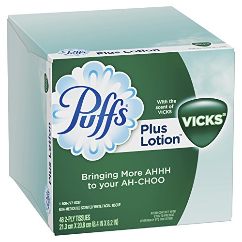 Puffs Plus Lotion with Vicks Facial Tissues, 24 Cubes, 48 Tissues per