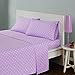 Mi Zone Purple Twin Size Sheet Sets Kids Polka Dot Sheets for Girls 100% Cotton Percale Soft Sheet Set, Flat Sheet, Fitted Sheet, Pillowcase, Breathable All Season Bed Set, Fits up to 14