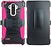 LG G Stylo Case, ATUS®Heavy Duty kickstand Holster Case with Swivel Belt Clip For LG G Stylo + Screen Protector and Stylus Pen (BLACK/PINK)