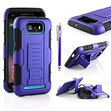 BLU Studio 5.5 Case, RANZ® CAROLINA BLUE Rugged Impact Armor Hybrid Kickstand Cover with Belt Clip Holster Case For BLU Studio 5.5 D610a + Touch Stylus