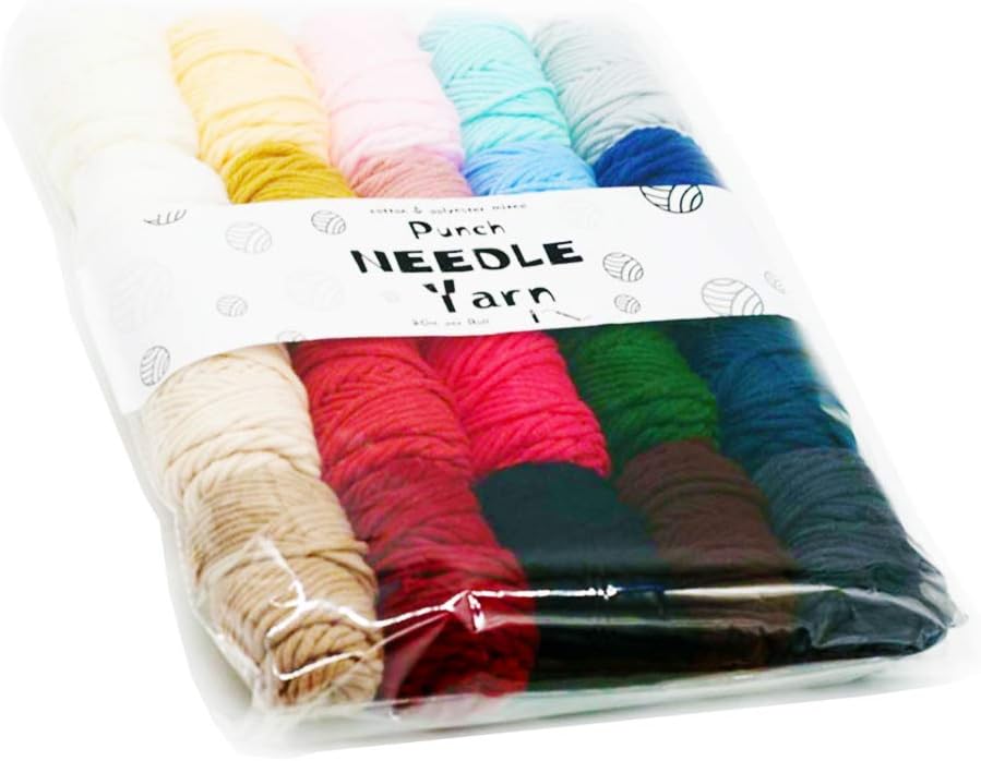 20 Colors Punch Needle Yarn, Perfect Beginner for Punch Needle Starter
