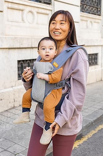 Beco Gemini Baby Carrier Newborn to Toddler - Front, Back and Hip Seat Carrier, Baby Carrier Backpack & Baby Front Carrier with Adjustable Seat, Ergonomic Baby Holder Carrier 7-35lbs (Cool Dark Grey)