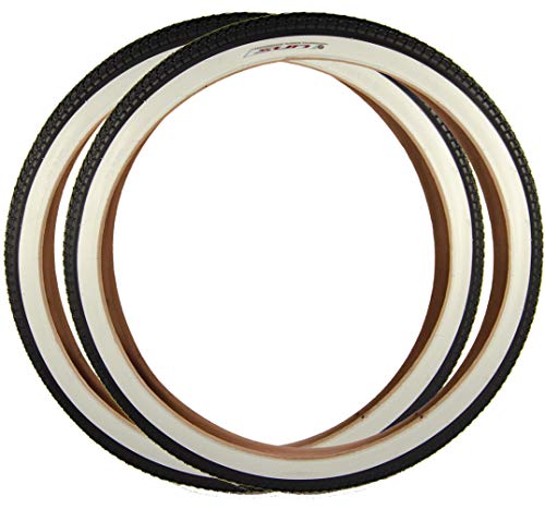 OEM Beach Cruiser 927 Durable Wire Bead White Sidewall Whitewall 26 x 2.125 Replacement Bike Tire Tube Rim Strip Lever Kit Bundle