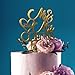 Mr and Mrs Wedding Cake Topper with Customizable Date, Name and Color-D9