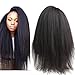 Italian Yaki Lace Human Hair Wigs For Black Women 150 Density Kinky Straight Lace Front Wigs Peruvian Yaki Wig Pre Plucked with Baby Hair Queen Plus Hair (14inch, 13x4 wig)