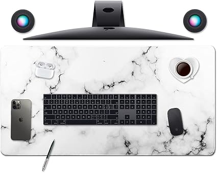 Amazon Co Jp デスクサイズ マウスパッド オフィスマウスパッド 大型装飾マウスパッド Xl ゲーム用マウスマット ゴムベース ステッチエッジ Xxl Xxxl ゲームパッド Pc ノートパソコン コンピューター用 シンプルデザイン マーブルhdプリント 02ホワイト パソコン 周辺機器