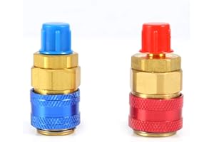 R134a Air Conditioning Quick Coupler Connector Adapters, Air Conditioner Mini System Vacuum Port Adapter Low & High Side AC M