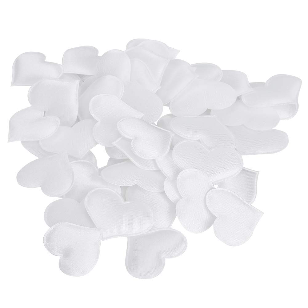 Alvinlite 500 Pcs Love Heart Sponge Padded Petals Confetti for Wedding Heart Table Scatter Valentine's Day Decor(White)