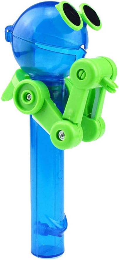 Poniu Charms Mini Robot Lollipops Robot Holder Stand Artifact Creative Design Funny Decompression Toys (Blue)