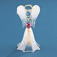 Glass Baron White Angel with Crystal Heart Figurine