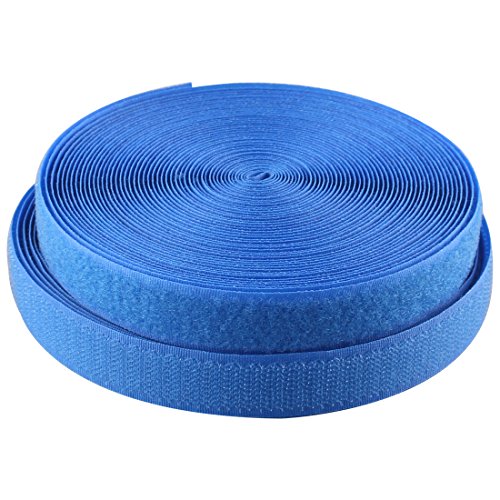 0.78 Inch (20mm) width Sew on Hook and Loop, 10M (10.9 Yards) (Blue)