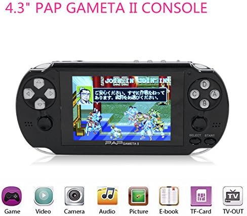 Handheld Games Consoles,HLZKU 64Bit Classic Video Game Players 4.3" PAP GametaII Plus With 600 Games Gifts for Kids Children