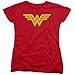 Popfunk Classic Wonder Woman Logo Mother's Day Womens Premium Cotton Short Sleeve Graphic T-Shirt & Stickers (Large) Red