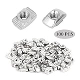 2020 Series 100-Pack M3 T-Nuts, Carbon Steel T Slot Nut 6mm Slot Aluminum Profile Accessories