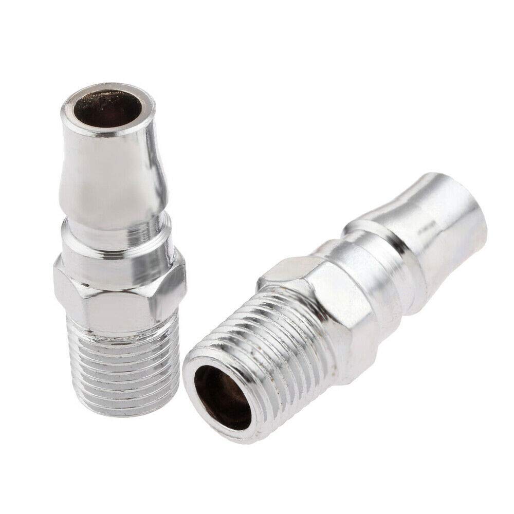 Air Coupler BE-TOOL PM20-1/4" BSP Airline Connectors Quick Release Male Air Hose Fitting for Compressor Tools (Pack of 2)