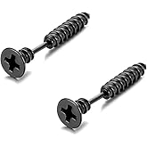 Punk Ttitanium Stainless Steel Screw Earrings Piercing Stud for Men Women Halloween Rock Hypoallergenic Jewelry