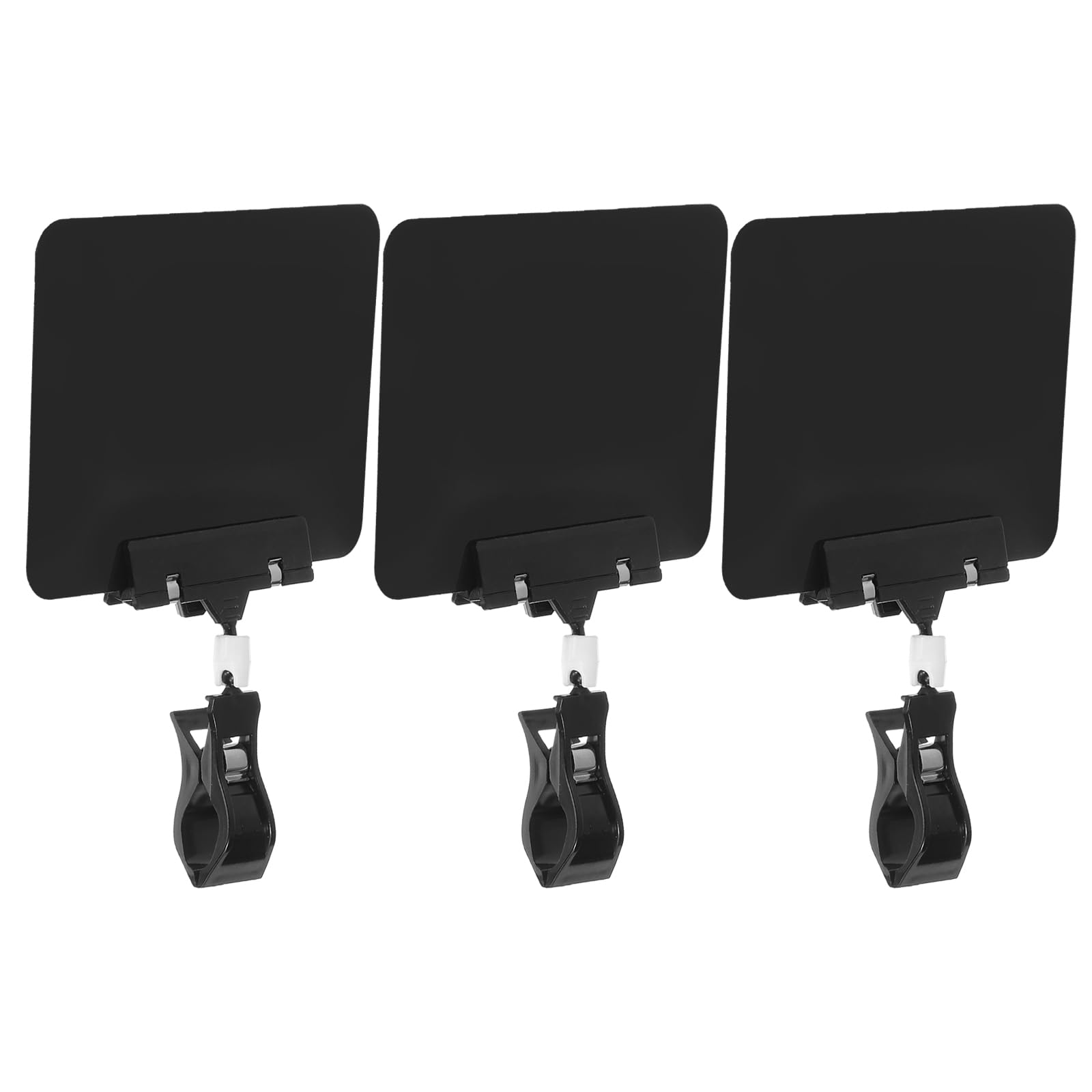PATIKIL Sign Holder Clip 4" x 3",3Pcs Double Head Swivel Sign, Rotating Erasable Price Display Holder with Clamp Clip for Supermarket Business Merchandise,Black