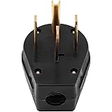 1pc NEMA 14-50P 50A 125/250V Straight Blade Male Plug USA 3 Pole Industrial Grade Grounding 4-Prong Power Generator Plug Repl