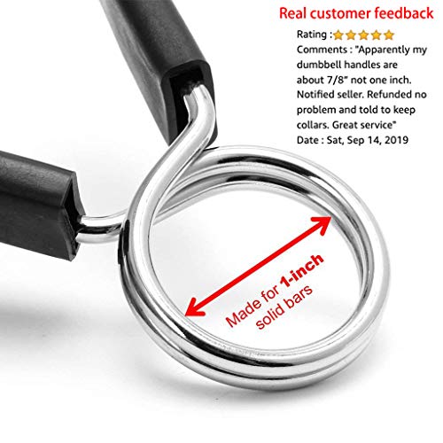 Lestino Spring Clip Collars, 1 inch (25 mm) for Smooth Dumbbell Handle