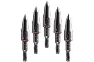 YI XIAN ARCHERY Stainless Steel Archery Field Points,9/32″，19/64″，5/16″，11/32″Size 100/125/150/175/200 Grains,Easy Pull Various, Screw in Archery Field Tips(1 Dozen 12 PCS)