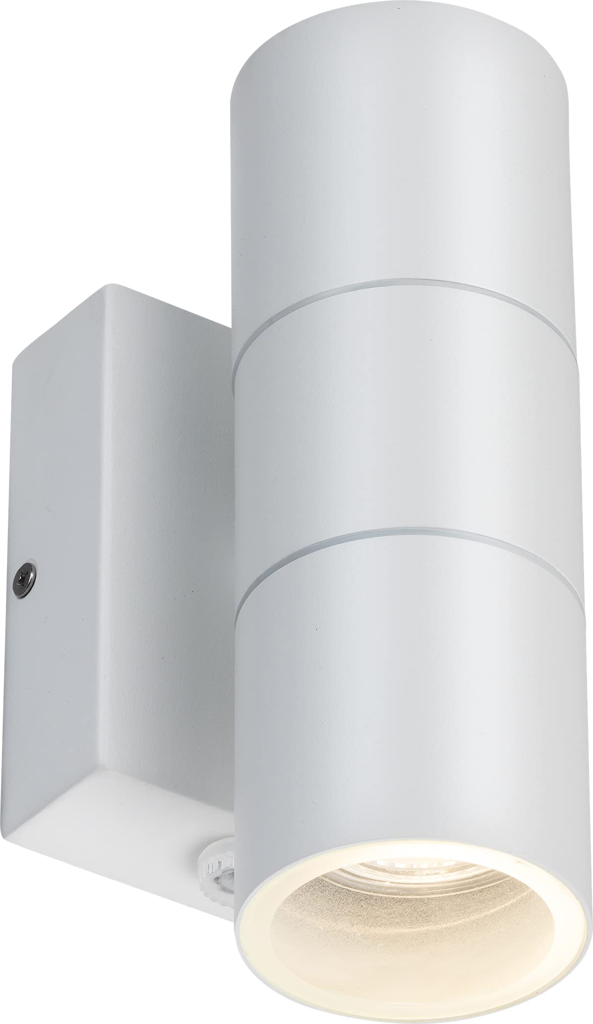 Single GU10 Outdoor Up and Down Wall Light with Daylight Sensor in White