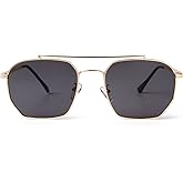 ADE WU Retro Aviator Sunglasses for Women,Trendy Lightweight Square Metal Frame Uv400 Protection Sun Glasses