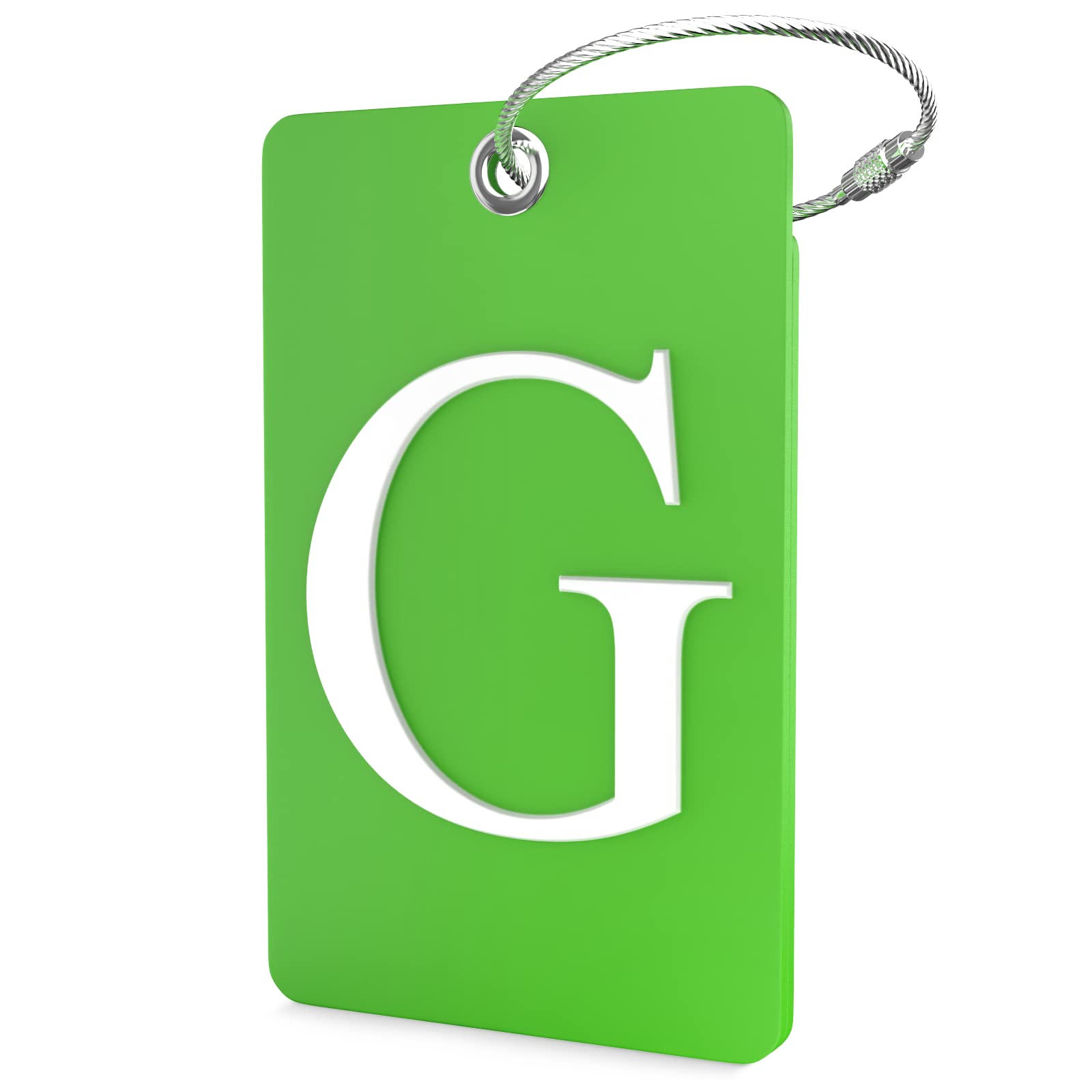 Luggage Tag Initial – Fully Bendable Tag w/Stainless Steel Loop (Letter G)