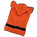 Jhua Baby Kids Warm Winter Hat Crochet Knitted Caps Hood Scarves Skull Fox Ear/Bear Ear Beanies (Orange)