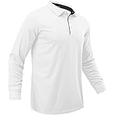 DEHORU Men Polo Shirts Long Sleeve Moisture Wicking Dry Fit Performance Tactical Shirt Collared Casual Golf Tennis Shirt