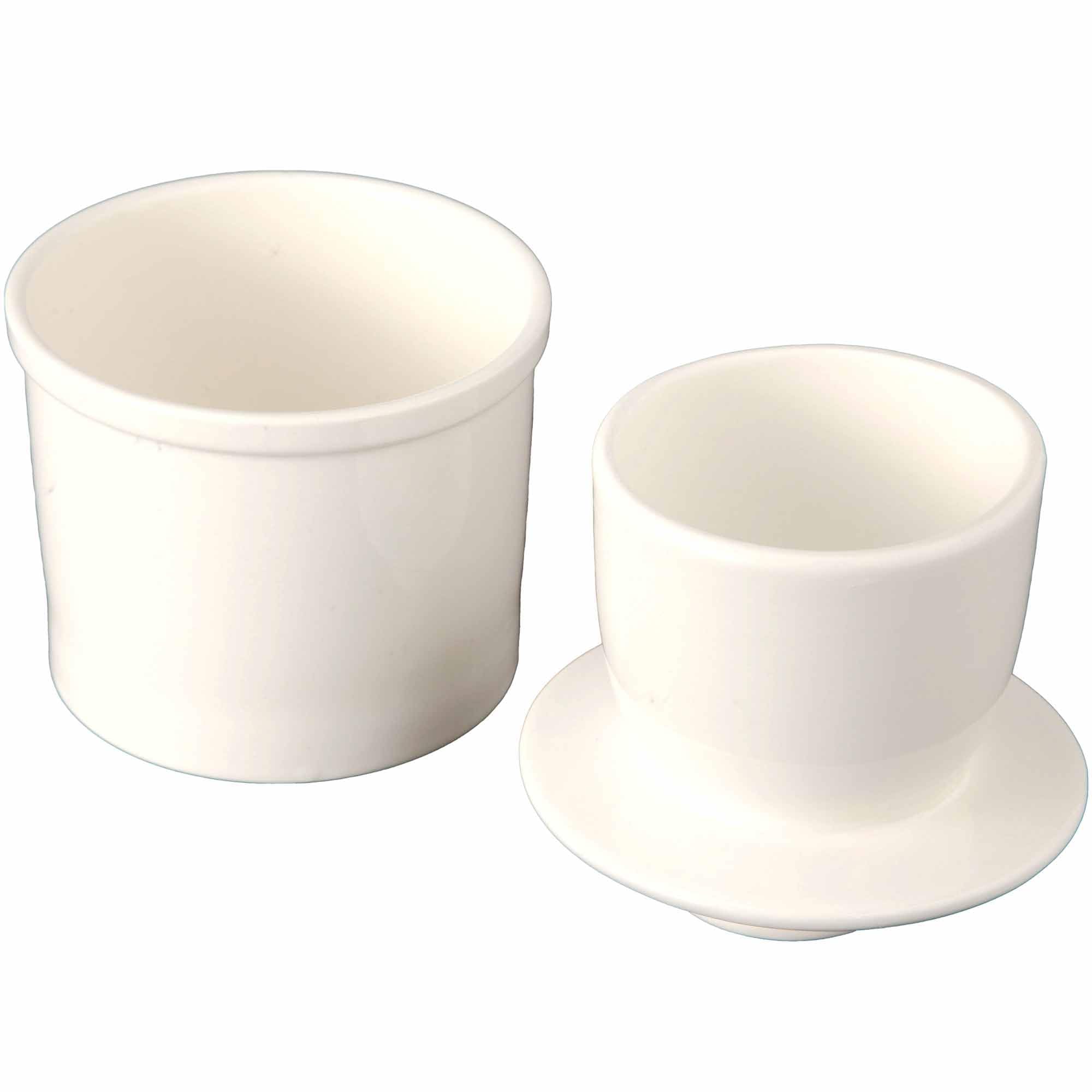 Ceramic Butter Crock with Water Line, Butter Keeper for Soft Butter, French Butter Dish with Lid, Housewarming Gift (White, Round 6 oz)