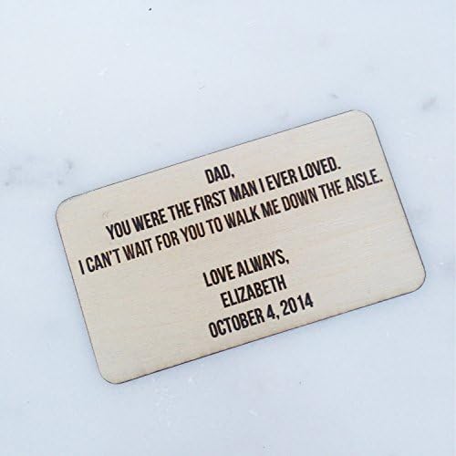 Wood engraved wallet card, your message personalized gift