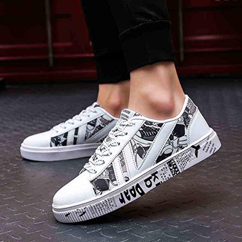 Men Low Top Sneakers,Dacawin Student Fashion Popular Running Walking Shoes Casual Lace-up Flat Shoes - Thumbnail 2