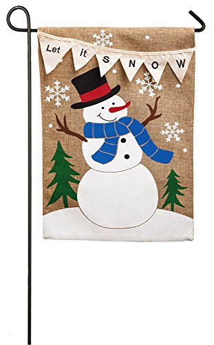 Evergreen Let it Snow Pennant Double-Sided Burlap Garden Flag - 12.5”W x 18