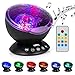 Boomile Ocean Wave Projector for Baby, 12 LED &7 Colors Night Lighting Light with Built-in Mini Music Player, Remote Control Music for Baby/ Kids/ Children(Black)