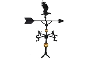 Montague Metal Products 32-Inch Deluxe Weathervane with Black Full Bodied Eagle Ornament