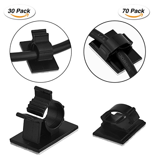 image for eBoot Upgraded (100 Pieces, 2 Sizes) Adhesive Cable Clips Car Cable Wi