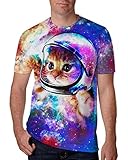 RAISEVERN Unisex 3D Creative Galaxy Printed Short Sleeve T-Shirts Tees