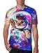 RAISEVERN Unisex 3D Creative Galaxy Printed Short Sleeve T-Shirts Tees