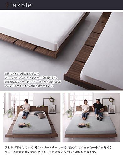 Amazon Ikea ニトリ好きに モダンデザインローベッド Franclin フランクリン キング 国産ポケットコイルマットレス付き フルステージレイアウト 180cm ウォルナットブラウン フレーム マットレスセット オンライン通販